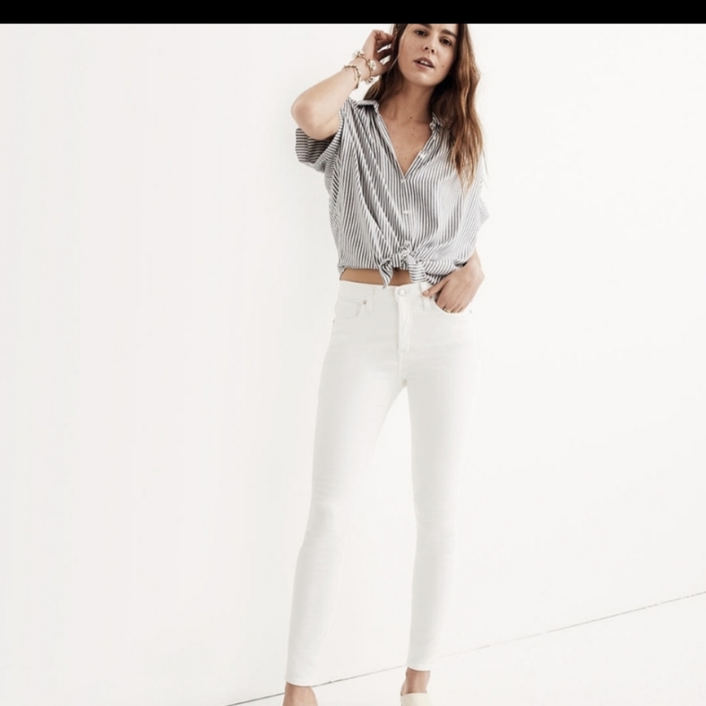 MADEWELL 9" Mid-Rise Skinny‎ White Jeans Size 25